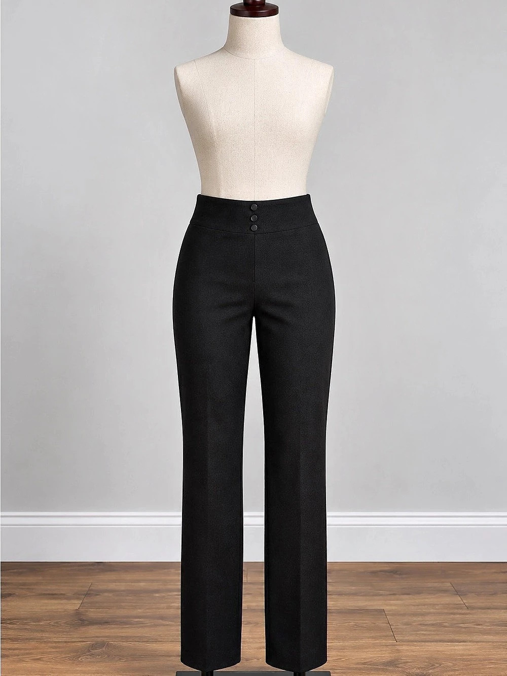 Women's Black Straight-Leg Pants